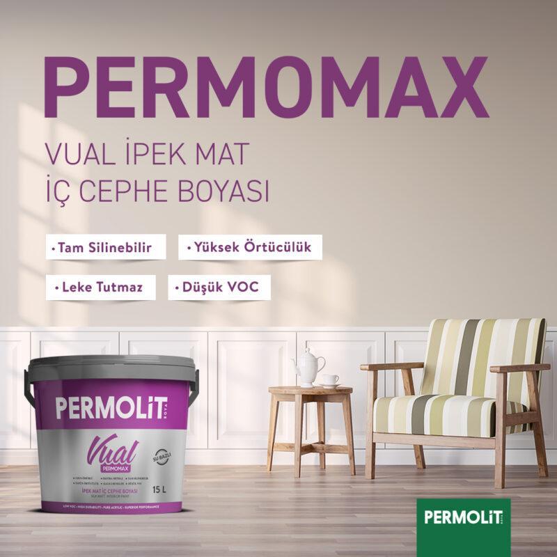 Permolit Permomax Vual İpek Mat İç Cephe Boyası 15 L uygulama örneği