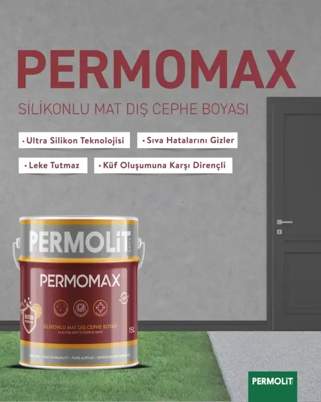 Permolit Permomax Silikonlu Mat Dış Cephe Boyası 15 L uygulama örneği