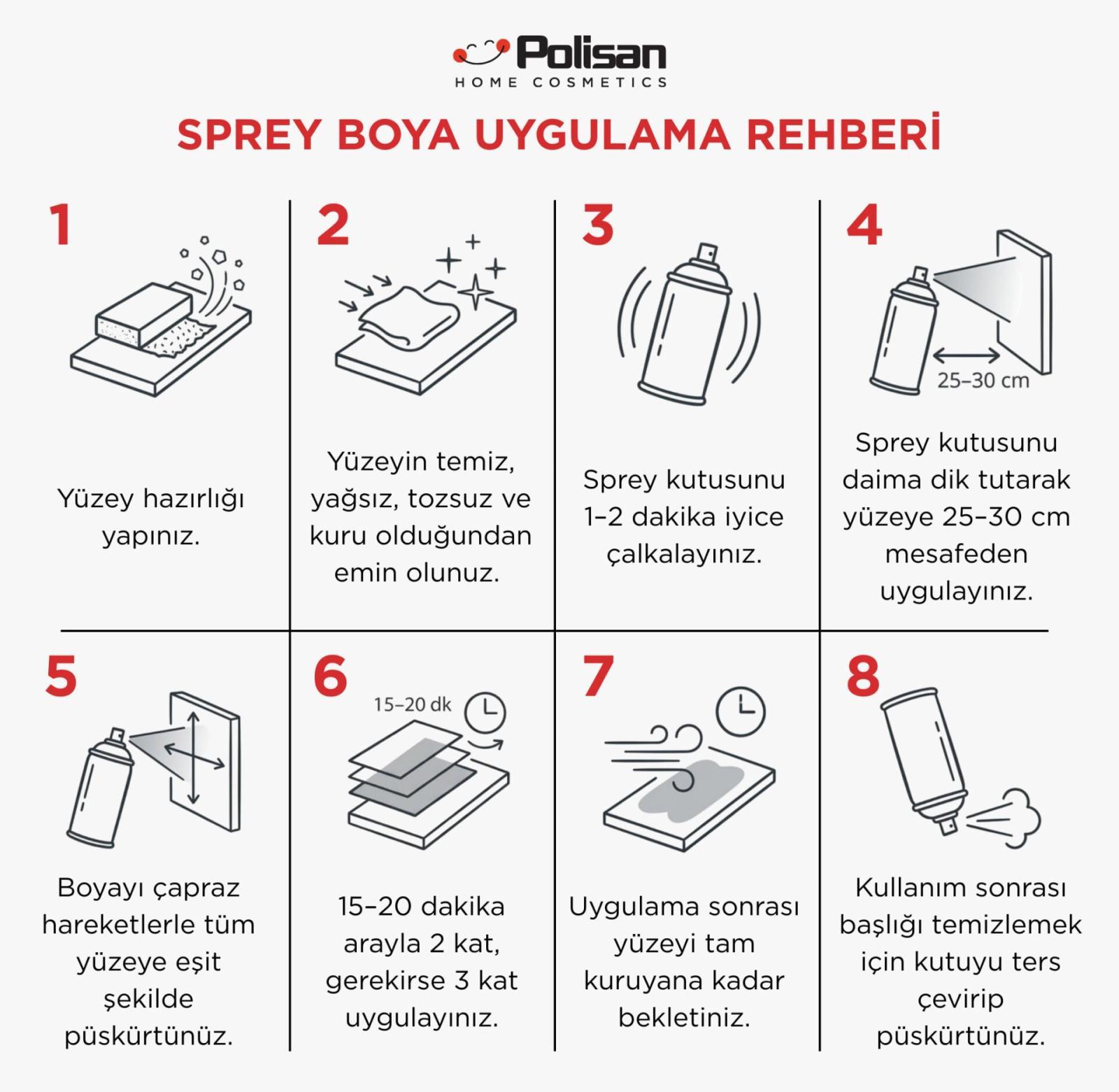 Polisan Vernik Sprey Boya 400 ml Parlak Vernik uygulama örneği