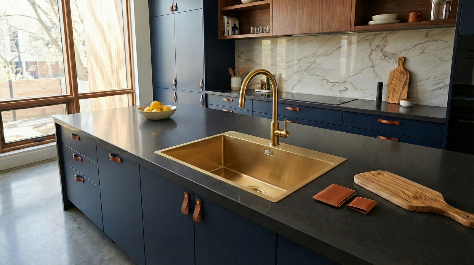Crauf Poli 6301 Evye Tek Gözlü 58x51 cm Imperial Gold (İpeksi Altın) uygulama örneği