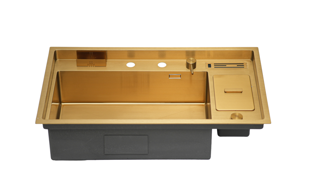 Crauf Lusso Grand 1060 Evye Tek Gözlü 86x49 cm Imperial Gold (İpeksi Altın) uygulama örneği