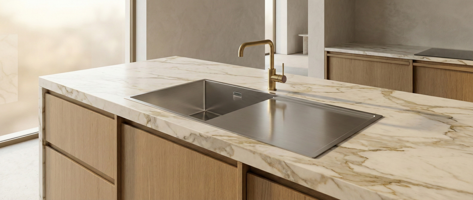 Crauf Via Bella 6074 Evye Tek Gözlü Sağ Damlalıklı 100x45 cm Velvet Grey (Mat Gri) uygulama örneği