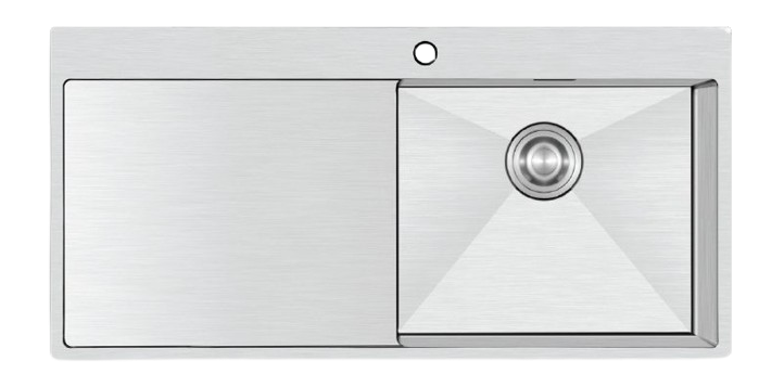 Crauf Via Lattea 6174 Evye Tek Gözlü Sağ Damlalıklı 100x51 cm Platinum Satin (İnox) uygulama örneği