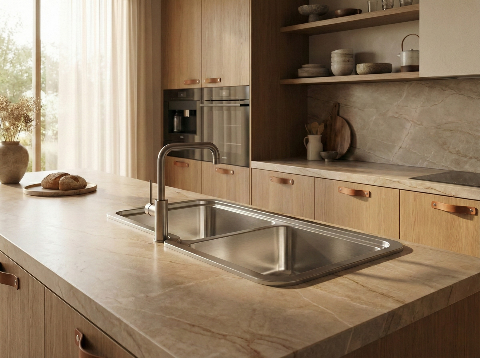 Crauf Lavello Duo 3078 Evye Çift Gözlü 78x45,2 cm Platinum Satin (İnox) uygulama örneği