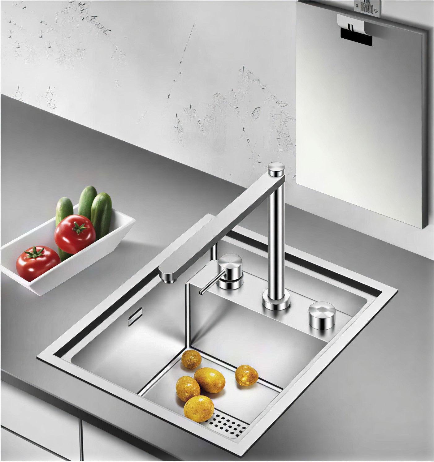 Crauf Lusso Secret 6390 Evye Tek Gözlü 38x47 cm Platinum Satin (İnox) uygulama örneği