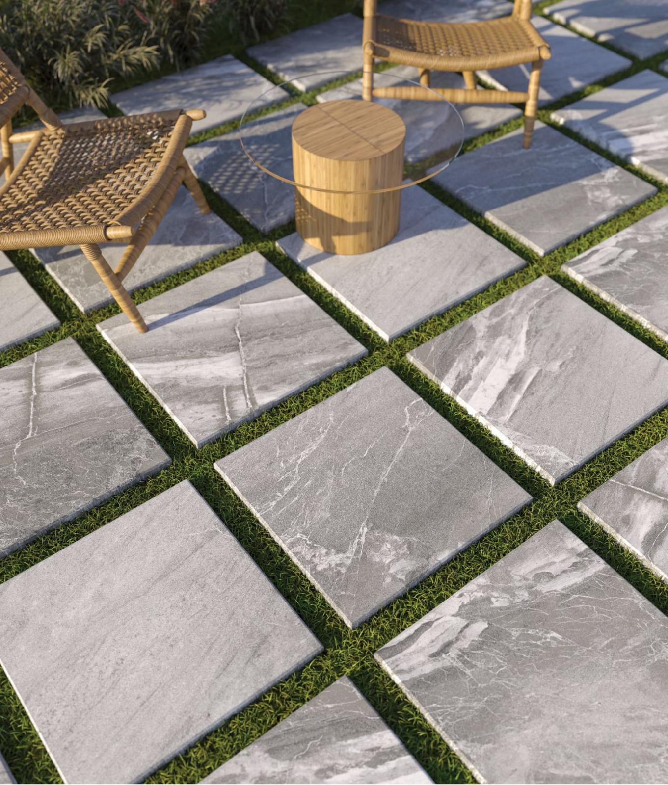 Duratiles 60x60 Lavastone Gri Mat 20 mm uygulama örneği