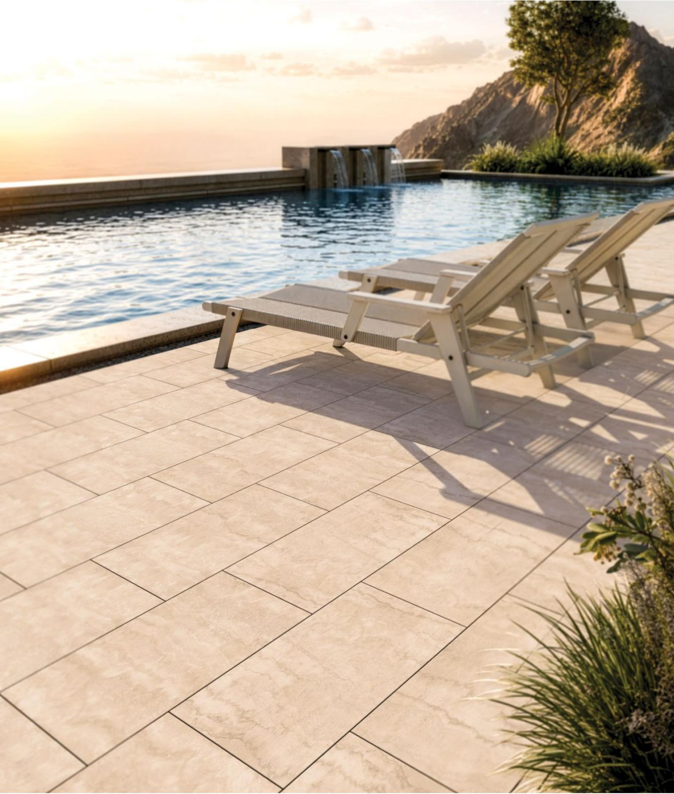 Duratiles 60x120 Traverten Vein Cut Krem Mat uygulama örneği