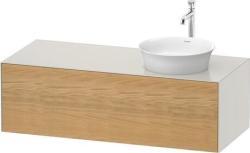 Duravit White Tulip Asma dolap ünitesi Doğal Meşe masif Ön yüzey: Masif Doğal Meşe Mat, Masif ağaç, Gövde: Beyaz (Nordik) İpeksi mat, Boya, Tezgah: Beyaz (Nordik) İpeksi mat, Boy WT4977RH539