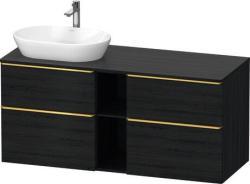 Duravit D-Neo Asma dolap ünitesi Siyah Meşe Siyah Mat Dekor, Kulp Altın DE4970L34160000