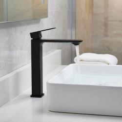 Fleko Levi Tall Lavabo Bataryası Siyah uygulama örneği