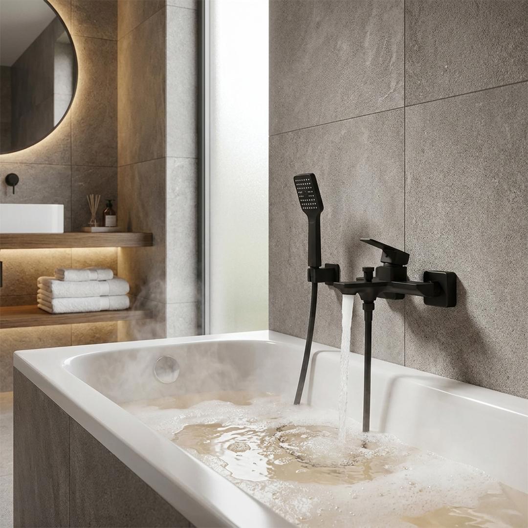 Fleko Levi Banyo Bataryası Siyah uygulama örneği