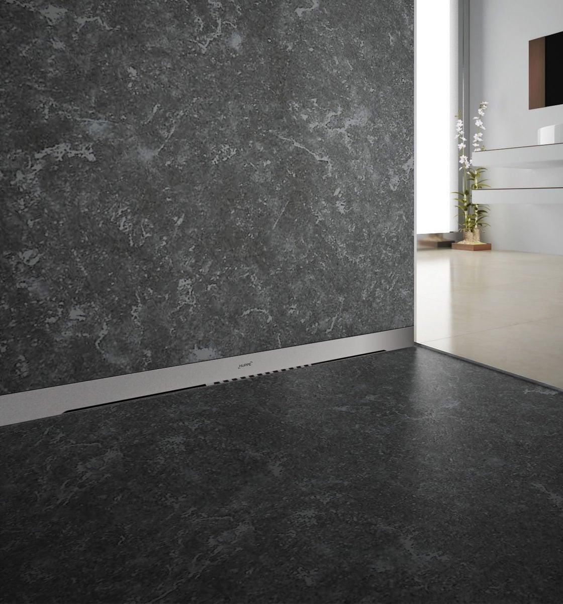Hüppe Ambiance 60 cm Duş Kanalı Yandan Çıkış Ø50 mm Paslanmaz Çelik Kapak Mat 48 L/dk Kesilebilir uygulama örneği