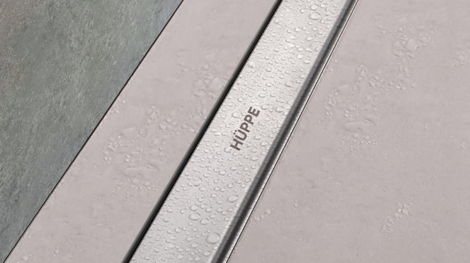 Hüppe Virtuoso 40 cm Duş Kanalı Yandan Çıkış Ø50 mm Seramik Döşenebilir Kapak Mat 48 L/dk Kesilebilir uygulama örneği