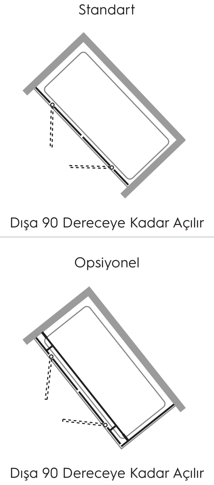 Hüppe Aura Pure X SAK C DUAL T Ön Cephe Duşakabin uygulama örneği