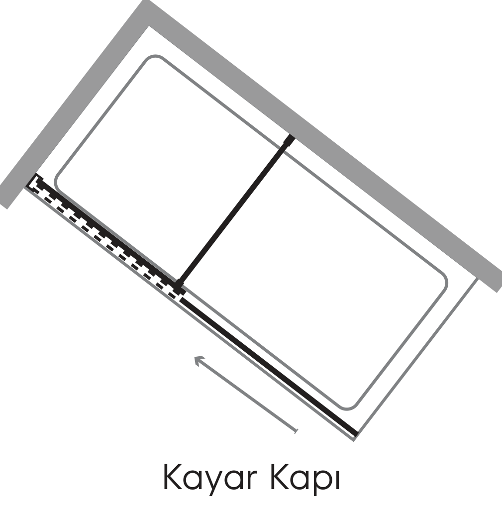 Hüppe Xtensa KY S K1S1 T WALK-IN Güvenlik Filmli Duşakabin uygulama örneği
