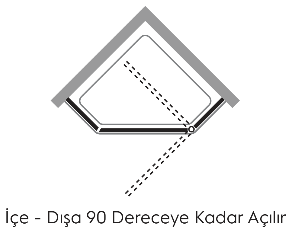 Hüppe Design SAK B SOLO T Beşgen Duşakabin uygulama örneği