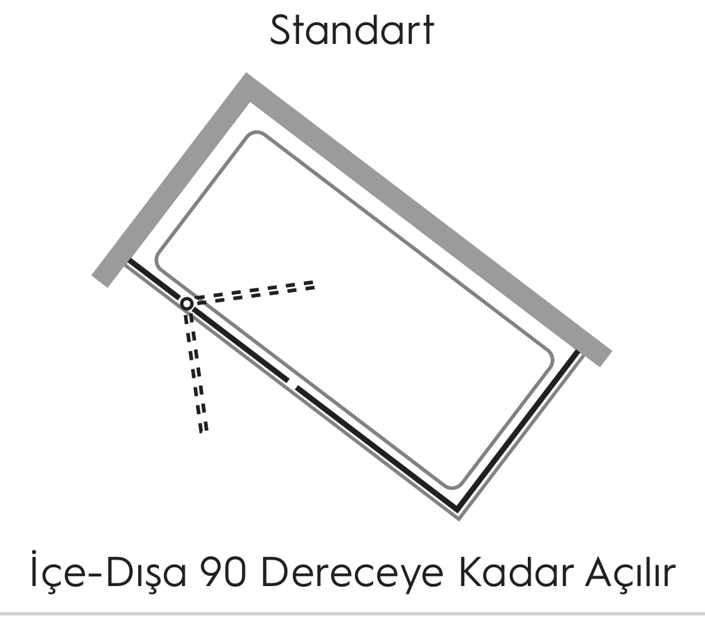 Hüppe Design Pure SAK C SOLO T Ekstra Panelli Ön Cephe Duşakabin uygulama örneği