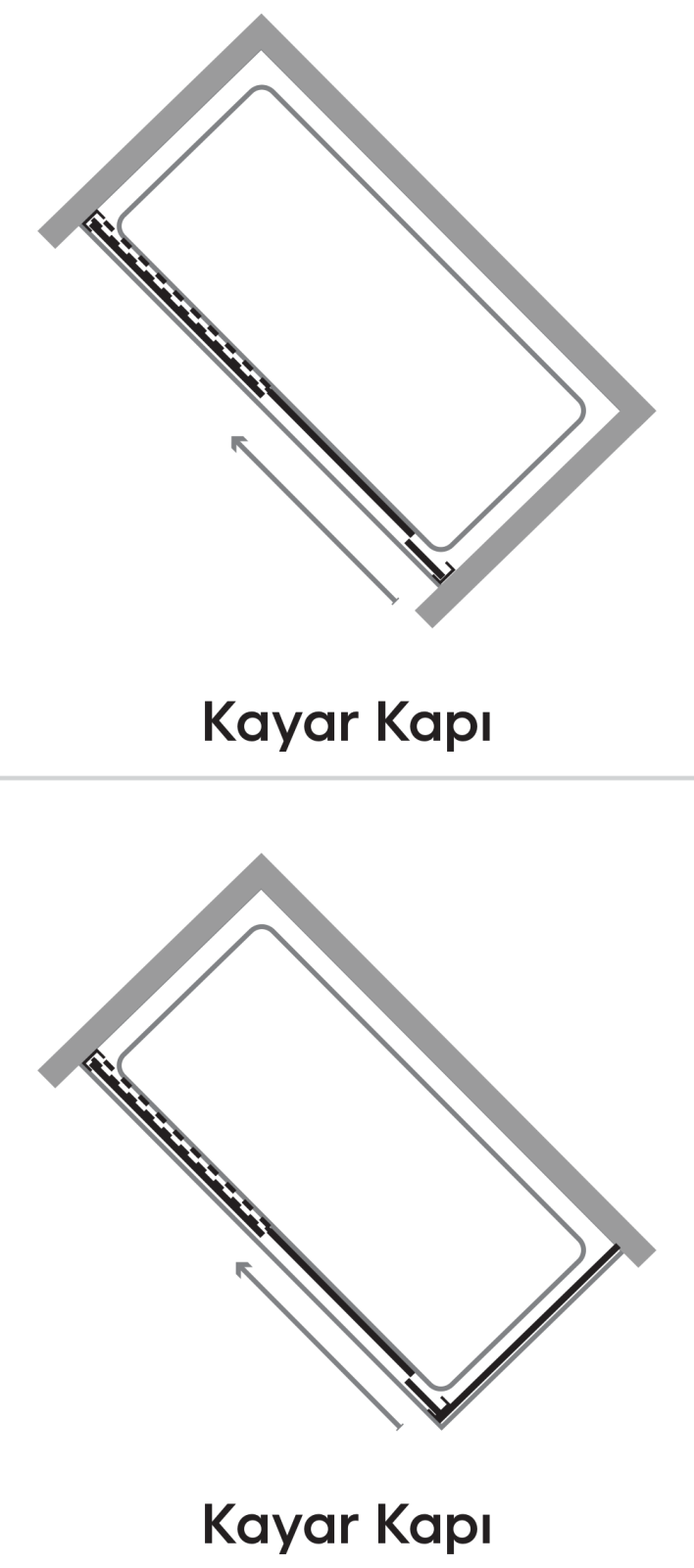 Hüppe Design Pure SF KY C K1S2 T Ön Cephe Duşakabin uygulama örneği