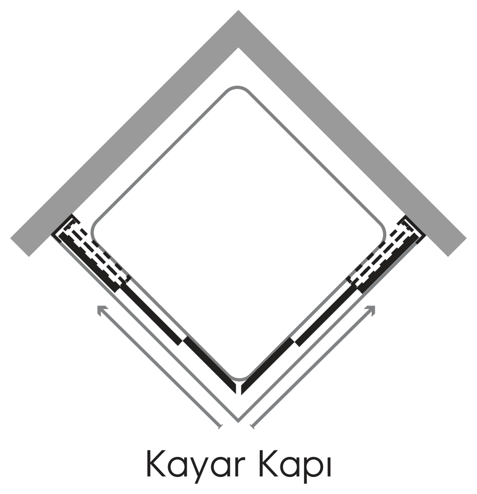 Hüppe Classics KY K K4S2 T Köşe Duşakabin uygulama örneği
