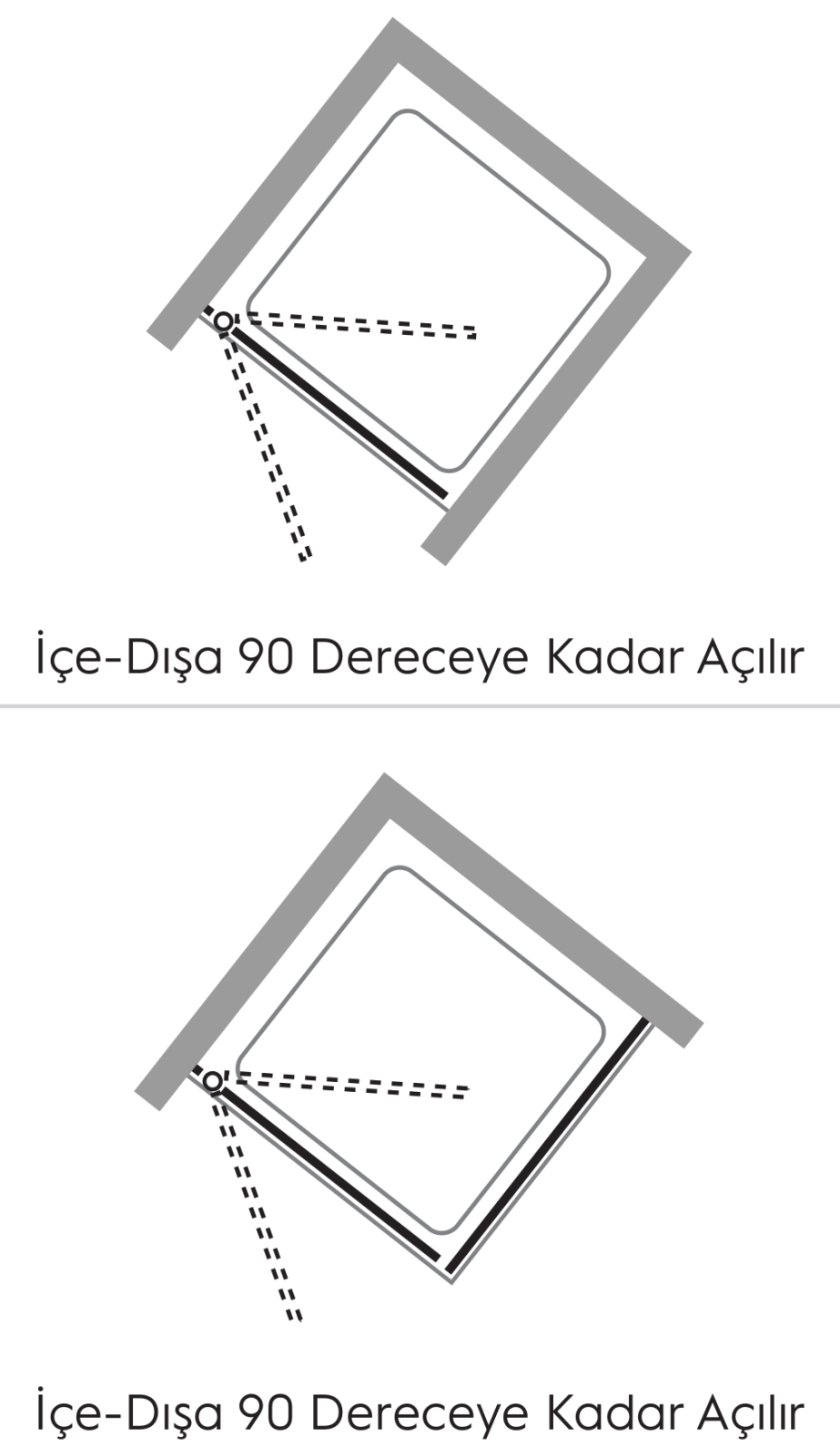 Hüppe Design Pure AK C SOLO T Ön Cephe Duşakabin uygulama örneği
