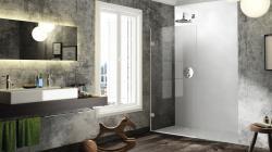 Hüppe Solva Minimal AK S T Walk-in Duşakabin — 50-70 cm, Bronz, Bronz Füme