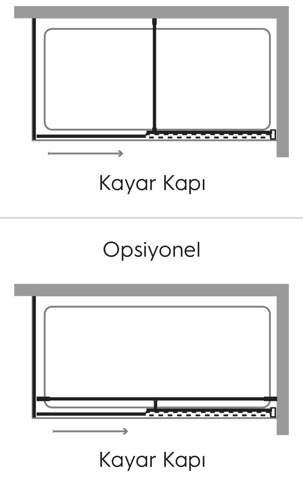 Hüppe Xtensa KY C K1S1 T Ön Cephe Duşakabin uygulama örneği