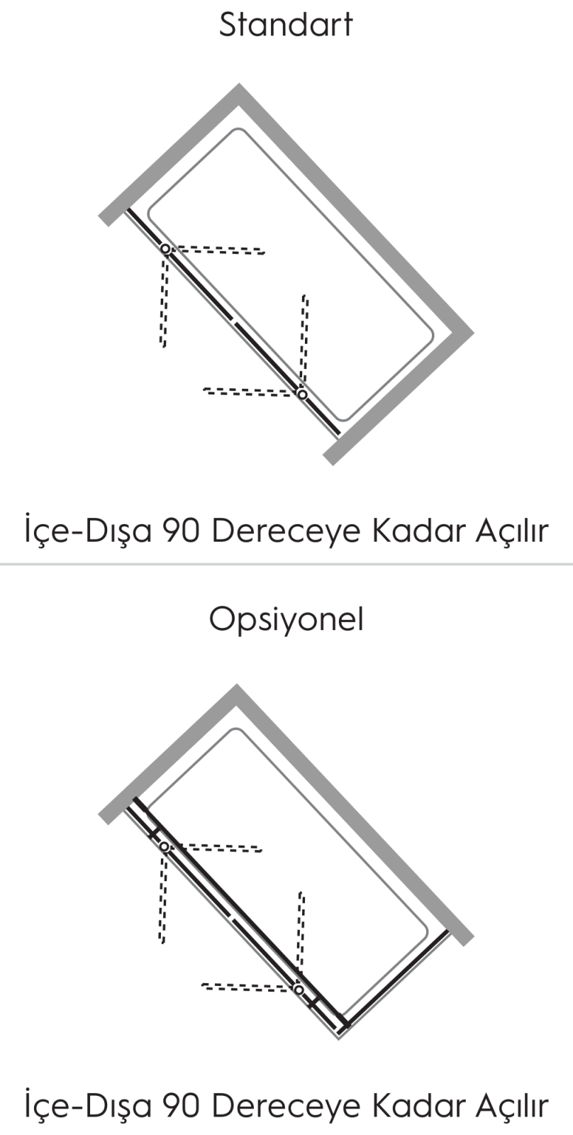 Hüppe Design SAK C DUAL T Ön Cephe Duşakabin uygulama örneği