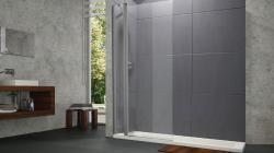 Hüppe Design Pure SAK S T Walk-in Duşakabin — 99-111 cm, Parlak Gümüş, Extra Clear