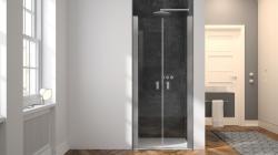 Hüppe Design Pure AK C DUAL T Ön Cephe Duşakabin — 132-161 cm, Parlak Gümüş, Kumlama
