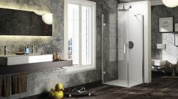Hüppe Solva AK C SOLO T Ön Cephe Duşakabin — 72-101 cm, Bronz, Dijital Desen