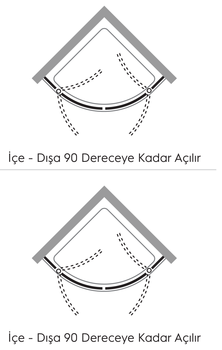 Hüppe Design Pure SAK O DUAL T/K Oval Köşe Duşakabin uygulama örneği