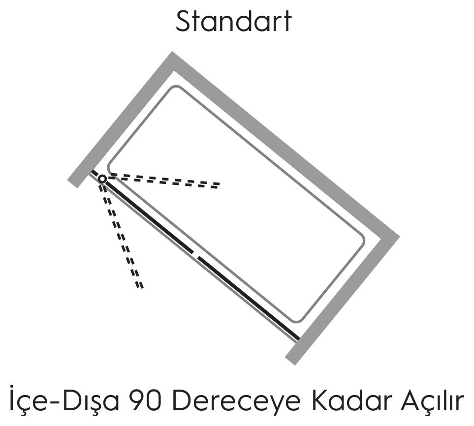 Hüppe Solva Minimal AK C SOLO T Ekstra Panelli Ön Cephe Duşakabin uygulama örneği