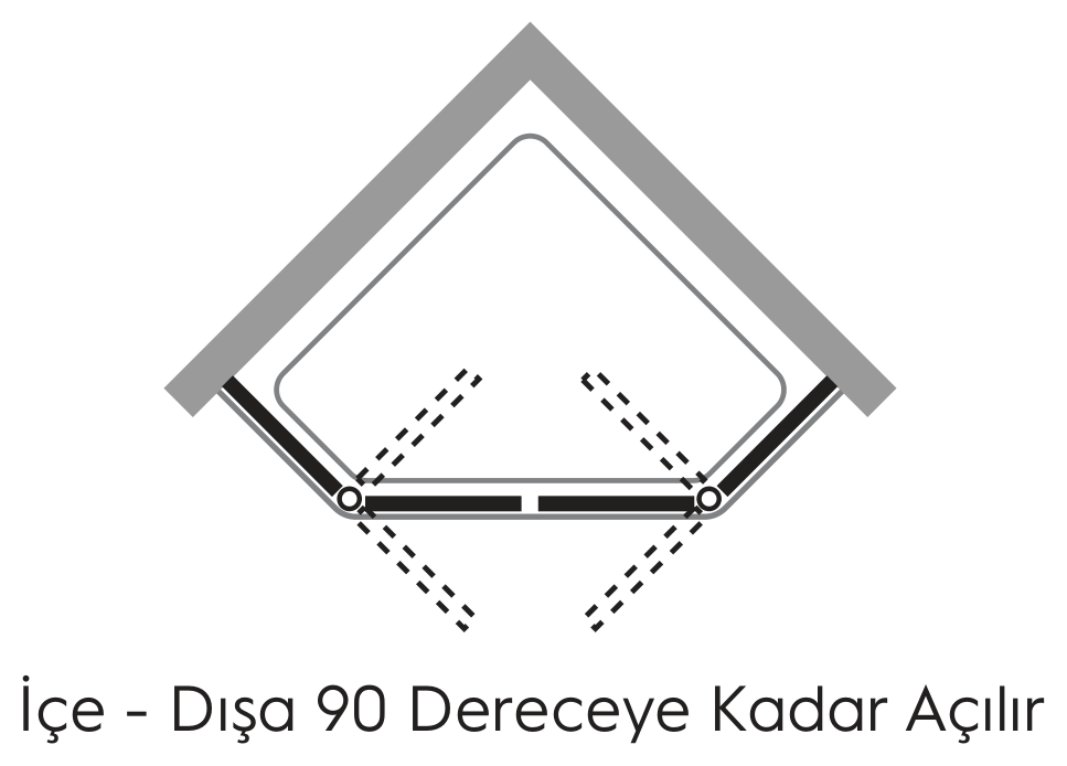 Hüppe Design SAK B DUAL T Beşgen Duşakabin uygulama örneği