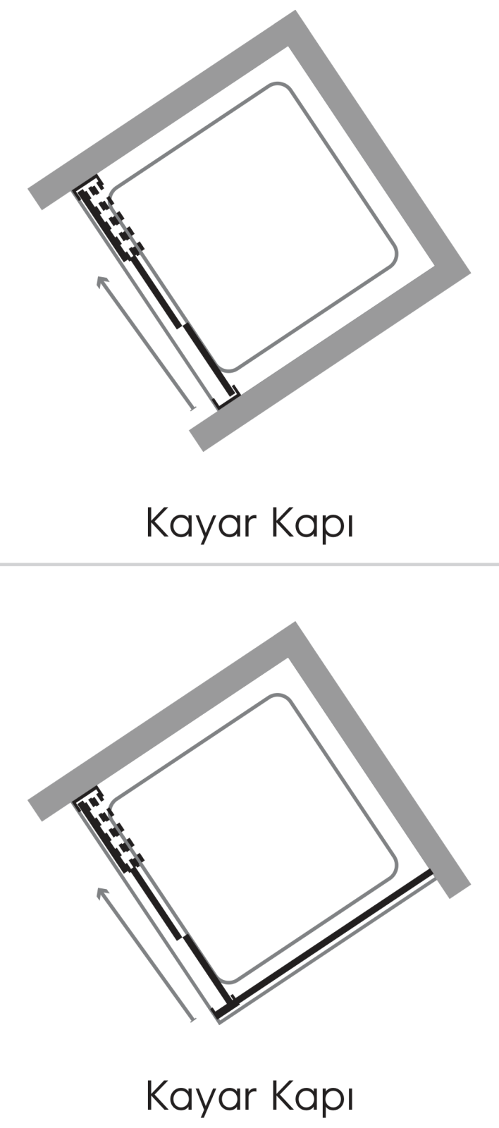 Hüppe Classics-V2 KY C K2S1 T Ön Cephe Duşakabin uygulama örneği