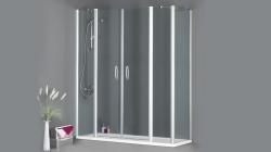 Hüppe Design SAK C DUAL T Ön Cephe Duşakabin — 182-211 cm, Altın, Bronz Füme