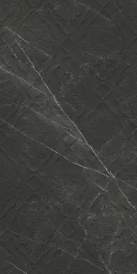 Çanakkale Seramik 40x80 Sandra Siyah Parlak Damask Dekor