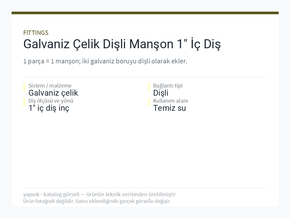 Galvaniz Çelik Dişli Manşon 1" İç Diş