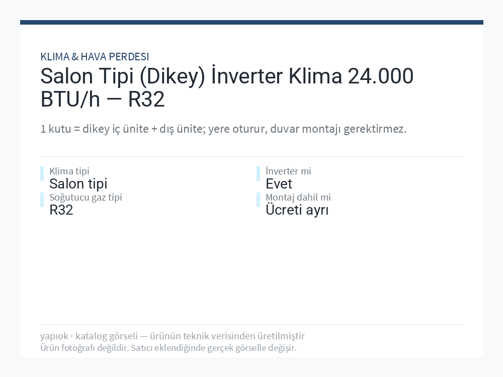 Salon Tipi (Dikey) İnverter Klima 24.000 BTU/h — R32
