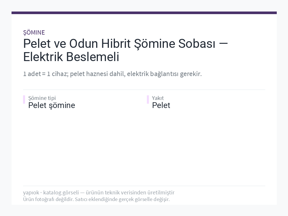 Pelet ve Odun Hibrit Şömine Sobası — Elektrik Beslemeli