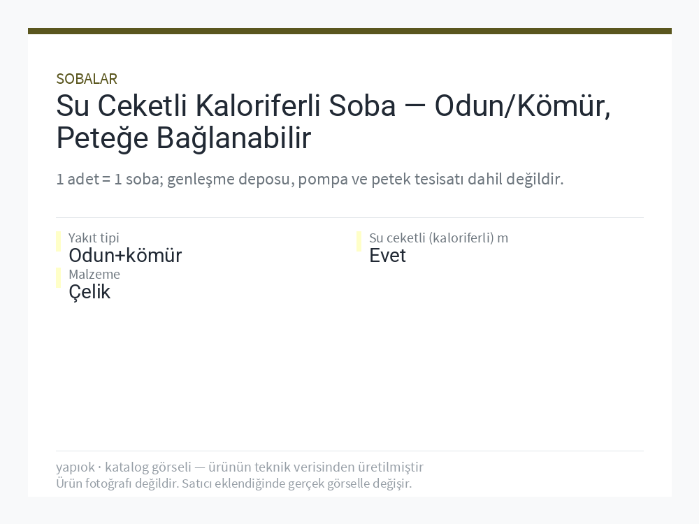Su Ceketli Kaloriferli Soba — Odun/Kömür, Peteğe Bağlanabilir
