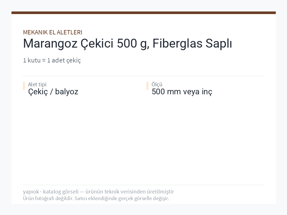 Marangoz Çekici 500 g, Fiberglas Saplı