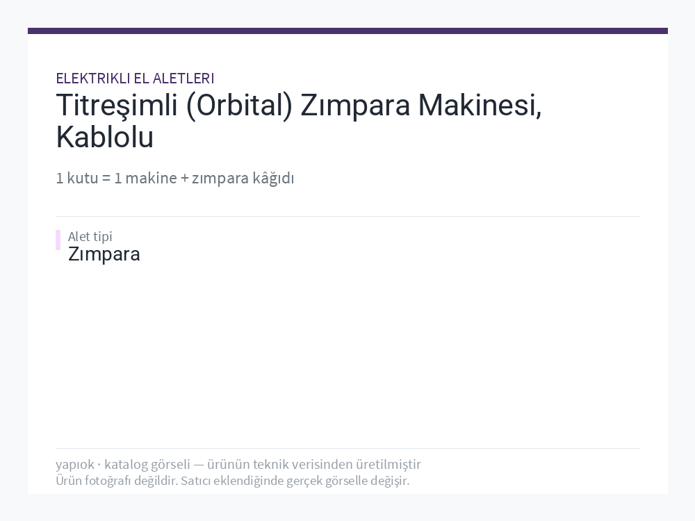 Titreşimli (Orbital) Zımpara Makinesi, Kablolu