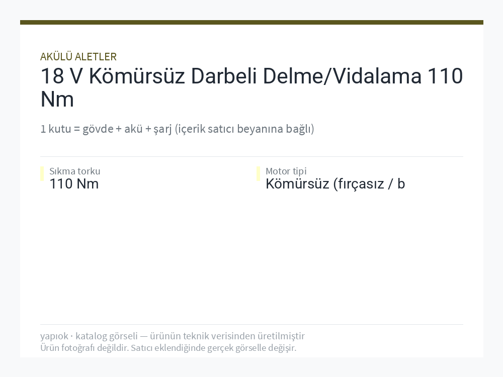 18 V Kömürsüz Darbeli Delme/Vidalama 110 Nm