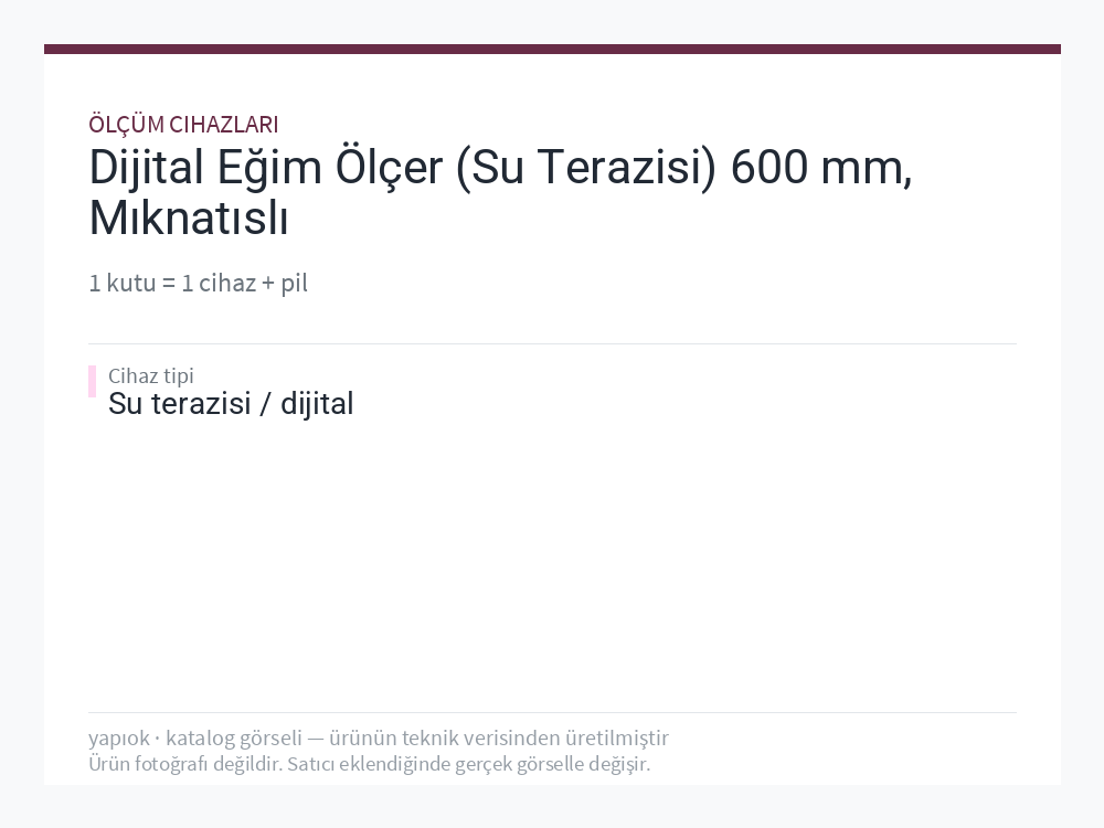 Dijital Eğim Ölçer (Su Terazisi) 600 mm, Mıknatıslı