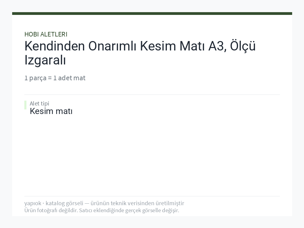 Kendinden Onarımlı Kesim Matı A3, Ölçü Izgaralı