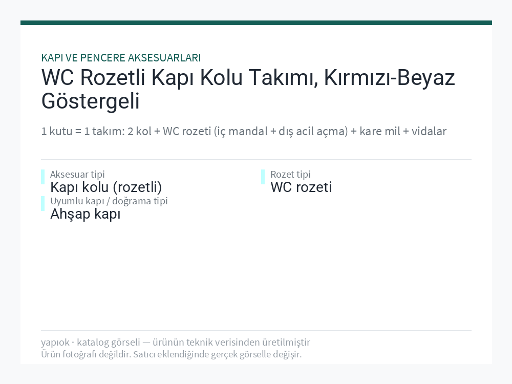 WC Rozetli Kapı Kolu Takımı, Kırmızı-Beyaz Göstergeli