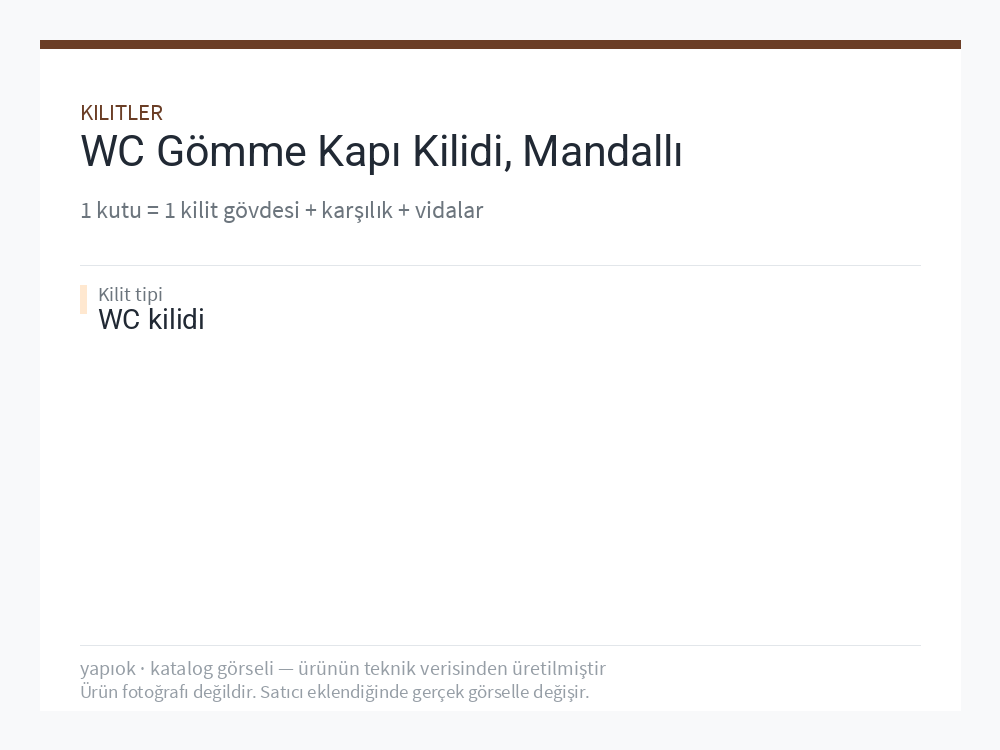 WC Gömme Kapı Kilidi, Mandallı