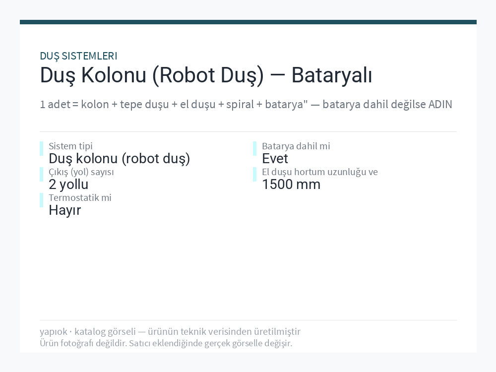 Duş Kolonu (Robot Duş) — Bataryalı
