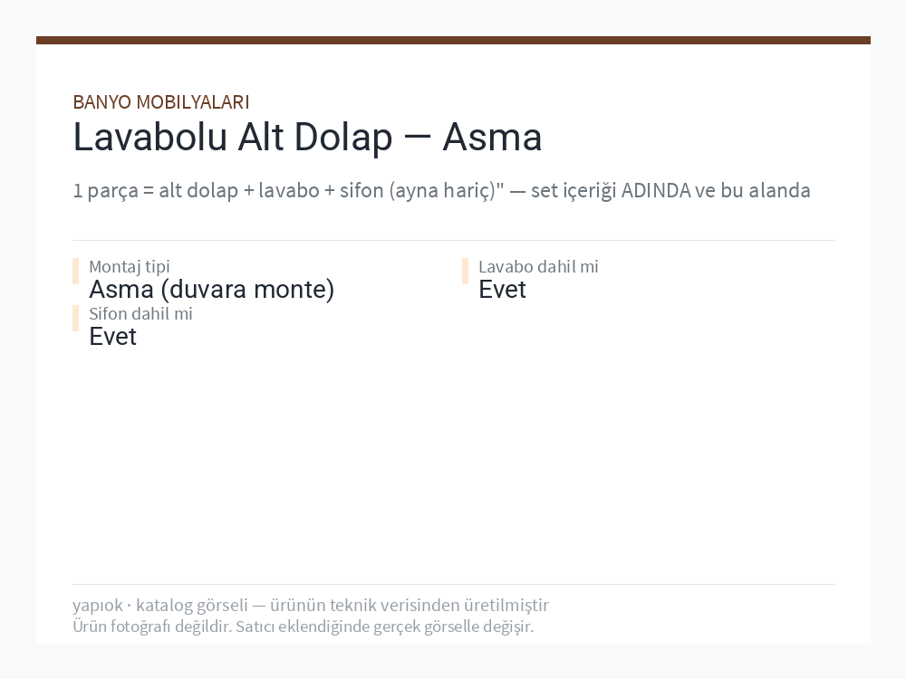Lavabolu Alt Dolap — Asma