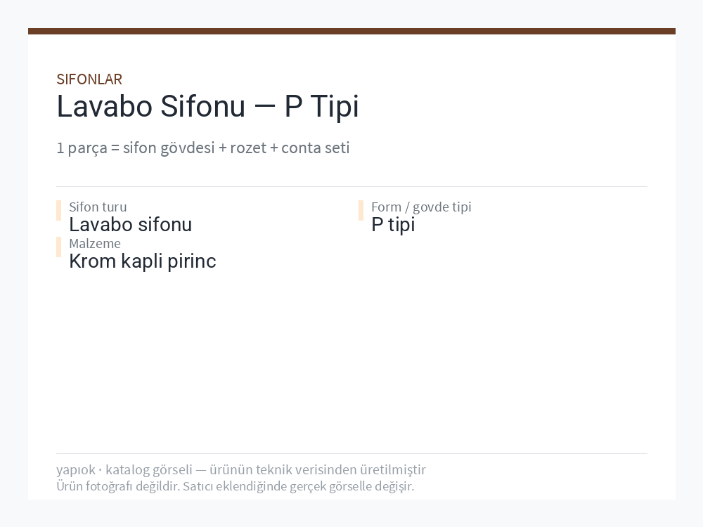 Lavabo Sifonu — P Tipi
